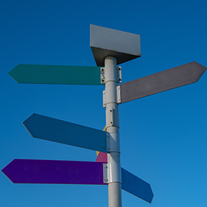 Signpost pointing in different directions